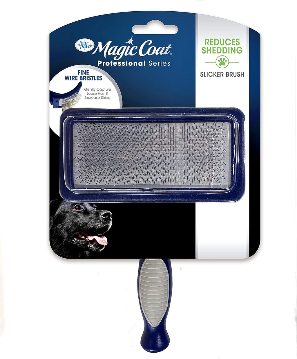 Magic Coat Professional Series Grooming Brush for Dogs & Cats, Reduces Shedding, Stimulates Coat'S Natural Oils, Ergonomic Design, Ideal for Medium, Long, Curly, and Wiry Coats | Reduces Shedding, Fine Wire Bristle Dog Brush, Captures Loose Hair & Increases Shine, Medium, Long, Curly, and Wiry Coats