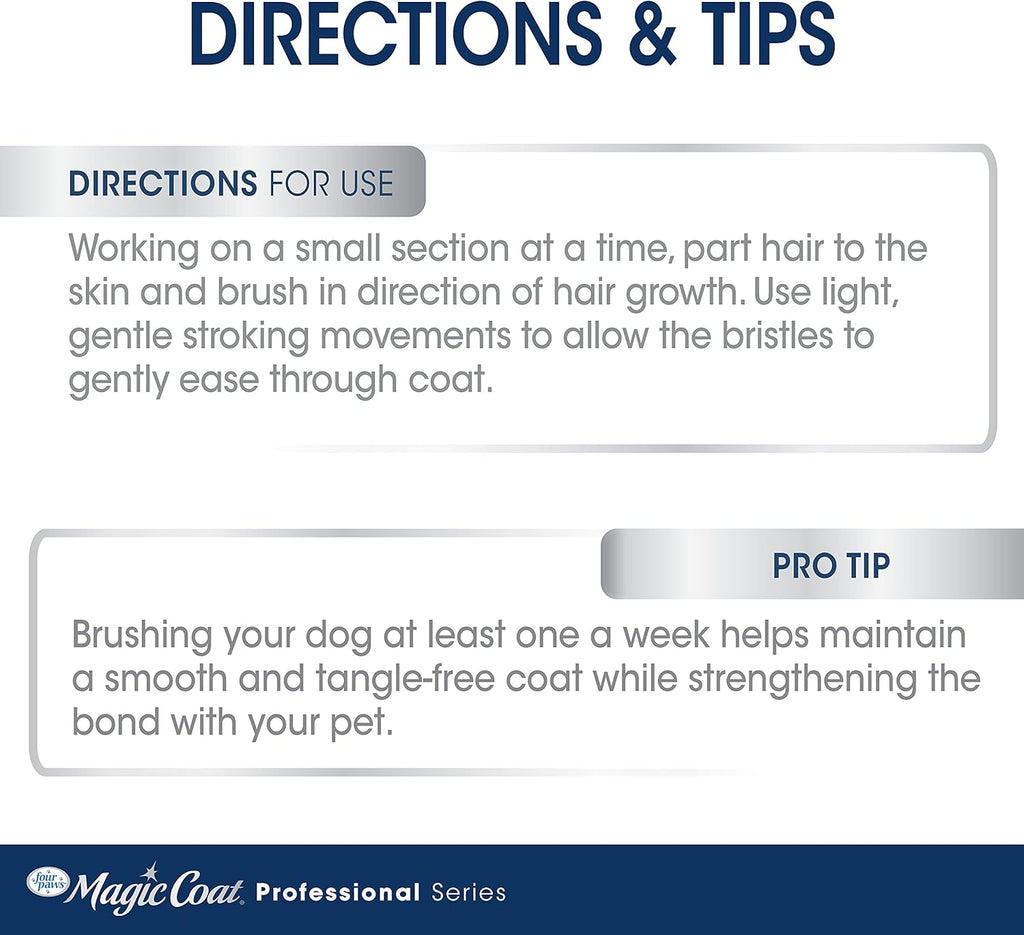 Magic Coat Professional Series Grooming Brush for Dogs & Cats, Reduces Shedding, Stimulates Coat'S Natural Oils, Ergonomic Design, Ideal for Medium, Long, Curly, and Wiry Coats | Reduces Shedding, Fine Wire Bristle Dog Brush, Captures Loose Hair & Increases Shine, Medium, Long, Curly, and Wiry Coats