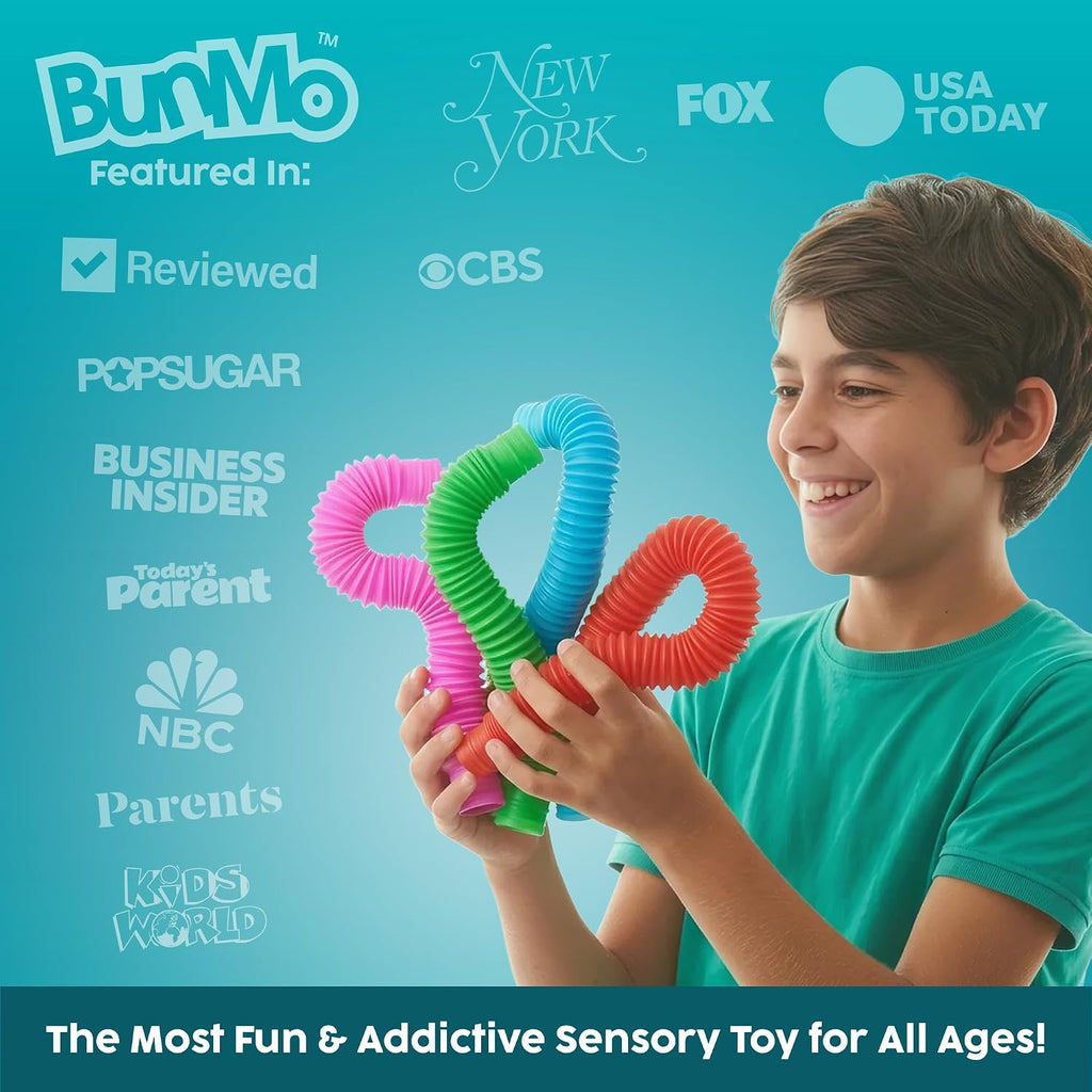 Pop Tubes - Sensory Toys - Fidget Toys - Imaginative Play & Stimulating Creative Learning - Hours of Fun for Kids - Tons of Ways to Play - Non-Mouthable Toy 3+ - 8 Pack Large